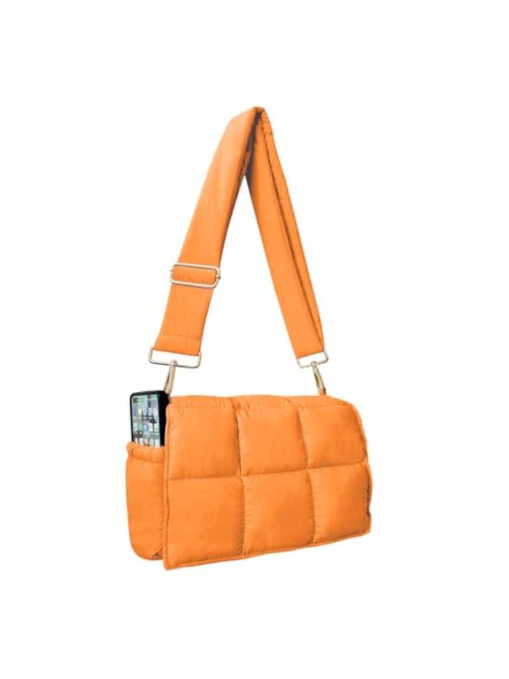 Quilted Puffer Crossbody Bag for Women Lightweight Nylon Travel Handbag